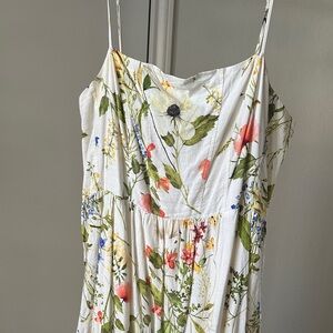 H&M Floral Maxi Dress - White with Multicolor Print
